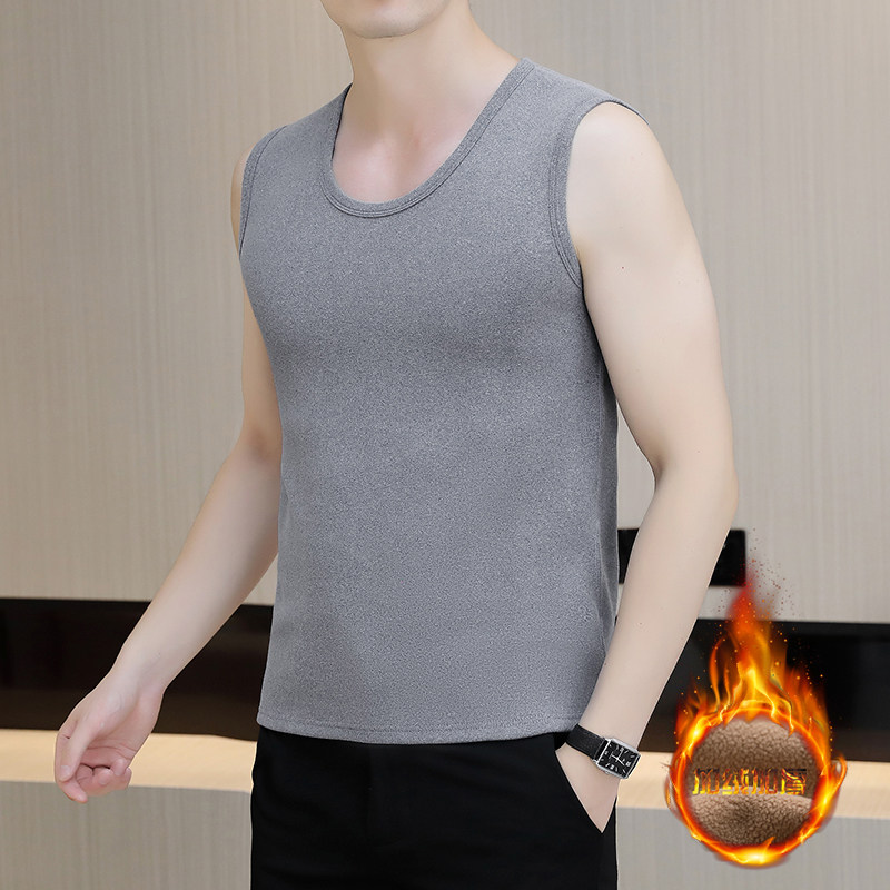 澳绒保暖背心男士加绒加厚内穿坎肩修身男款冬季打底隐形马甲外穿