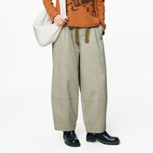 女 .FUN系列纯棉松紧后腰绣花休闲直筒裤 MOVEUP幻走2025秋季 新款