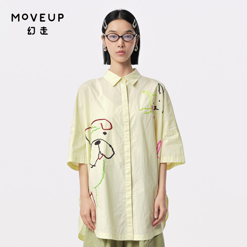 Moveup趣味纯棉夏季绣花