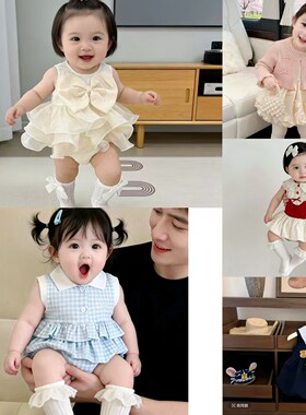 D101-D199多款多色婴儿夏装新生夏季超萌女宝宝甜美风裙子爬爬服