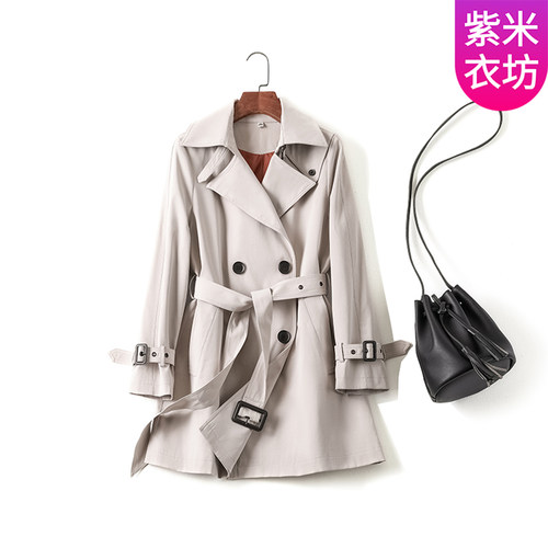 小个子七分袖短款风衣春秋款大衣