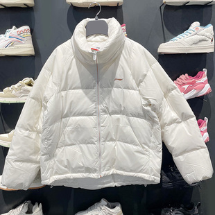 李宁羽绒服女短款冬季立领防风白色外套保暖连帽选购攻略运动服