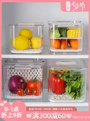 Kawashimaya kitchen storage box Refrigerator storage and finishing artifact Vegetables, fruits, food, food grid, drain preservation box