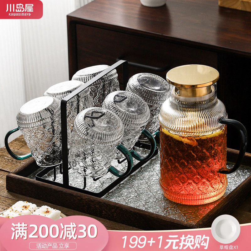 川岛屋海棠花玻璃冷水壶凉水壶图片