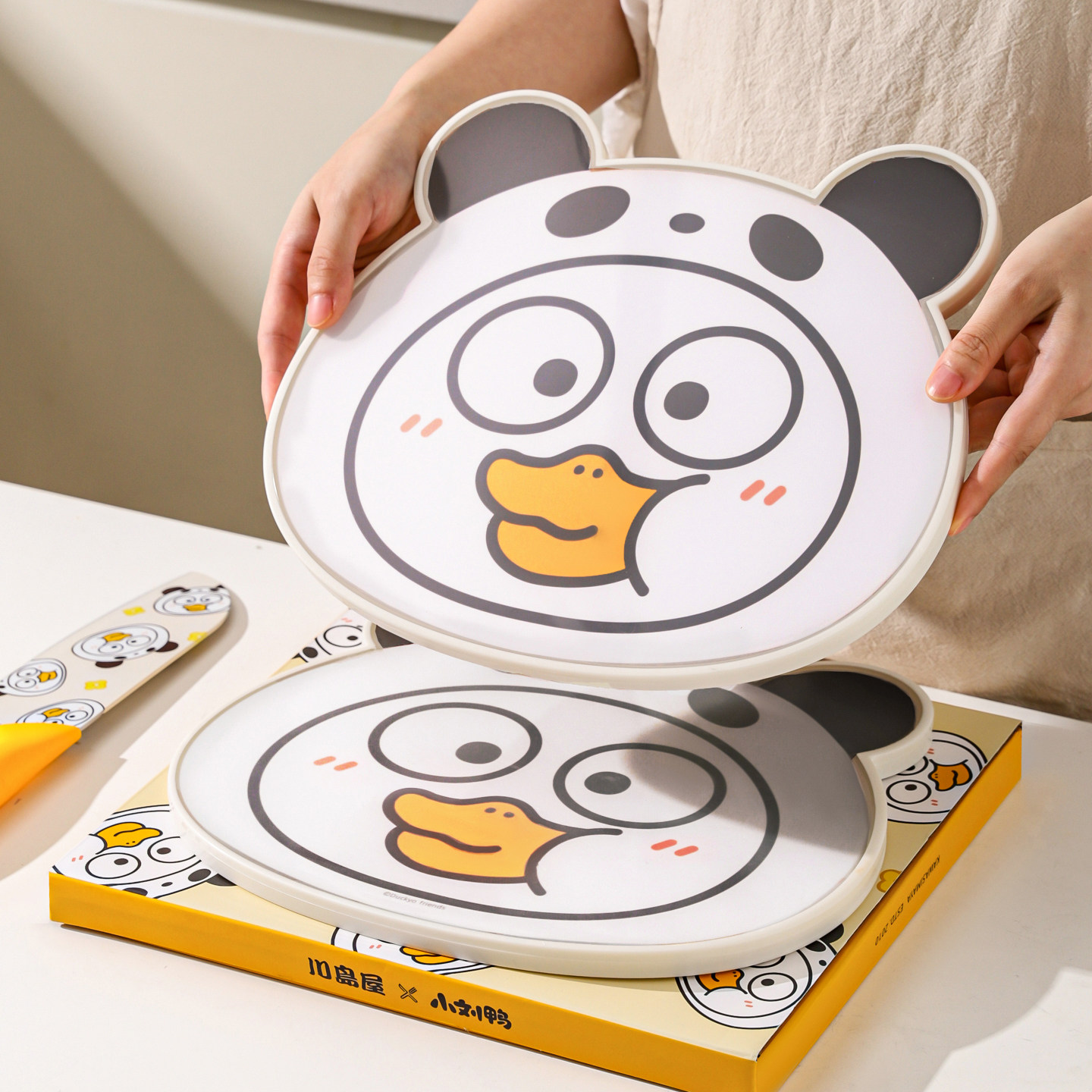 川岛屋&小刘鸭联名 水果砧板案板厨房专用婴儿辅食切菜板刀具套装