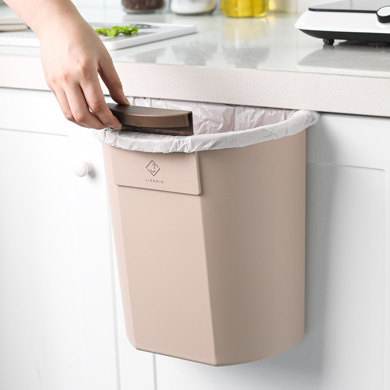 川岛屋厨房垃圾桶壁挂式家用橱柜门悬挂式挂壁挂门厨余垃圾收纳桶