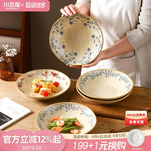 川岛屋陶瓷盘子家用菜盘2026新款