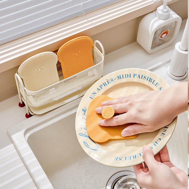 川岛屋硅胶洗碗刷家用清洁去污不沾油抹布多功能厨房家用洗碗神器