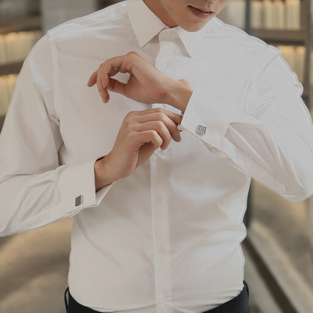 法式衬衫男长袖商务正装新郎伴郎结婚白衬衣免烫修身职业工装宴会