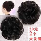 人气假发女花苞头自然蓬松丸子皮筋发圈盘头新娘造型饰品盘发头花