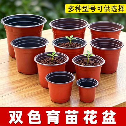双色花盆种植育苗盆营养钵塑料一次性加厚园艺绿植盆多肉盆培育