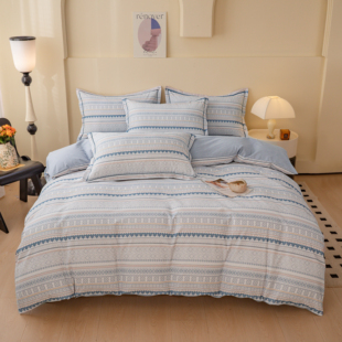 纯棉100棉全棉床品四件套被套床上用品学生宿舍床单四件套 A1
