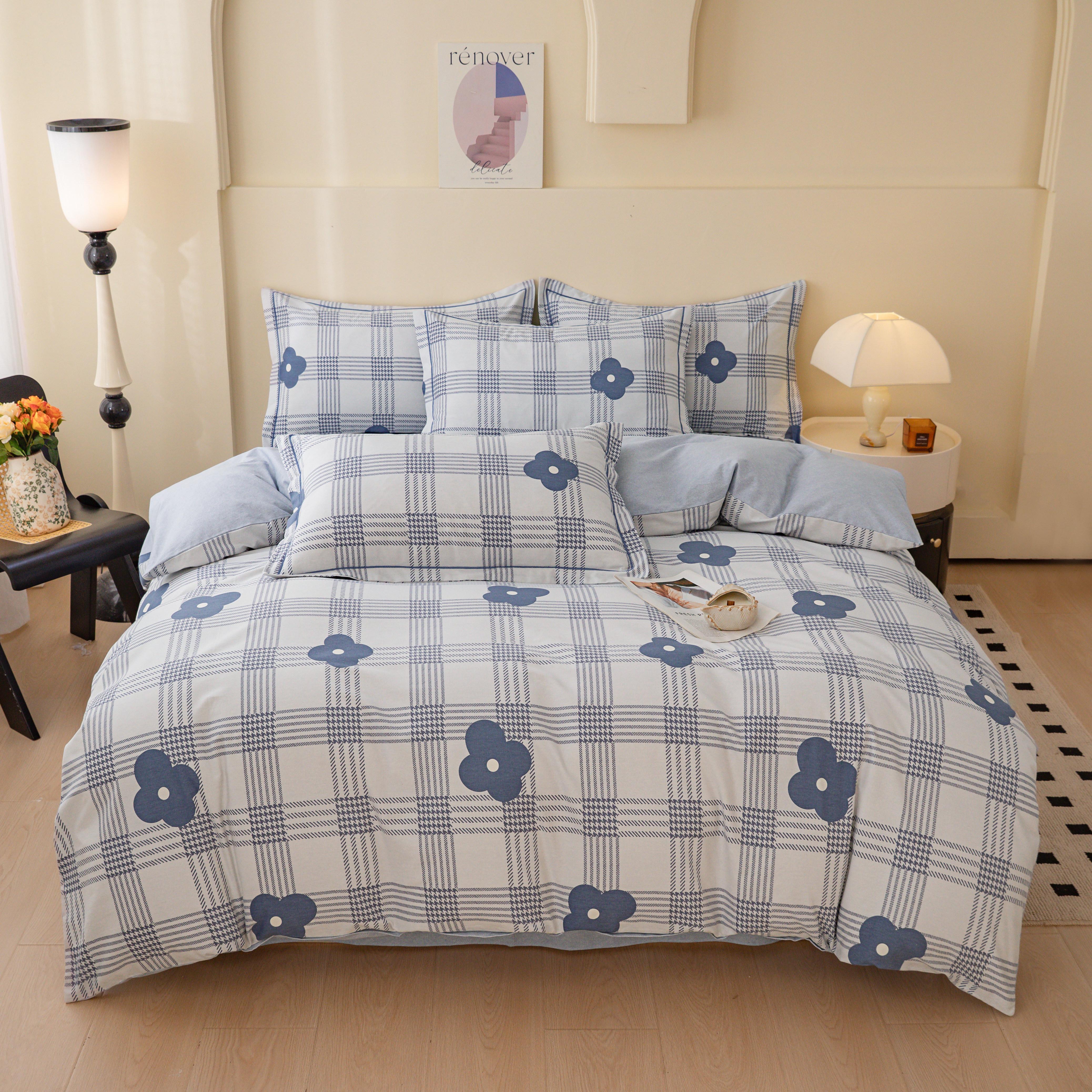 纯棉100棉全棉床品四件套被套床上用品学生宿舍床单四件套 g2