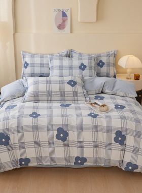 纯棉100棉全棉床品四件套被套床上用品学生宿舍床单四件套 g2