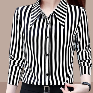 高级感红色条纹长袖 独特漂亮气质春装 衬衫 新款 衬衣 女2026春季 法式