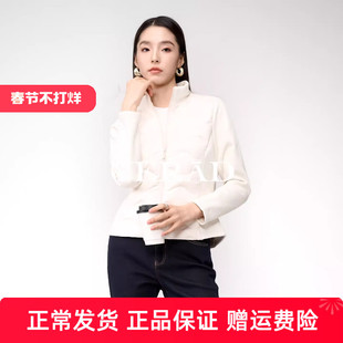 娅丽达修身立领轻量级内胆羽绒服女25冬季新款短款白鸭绒运动外套