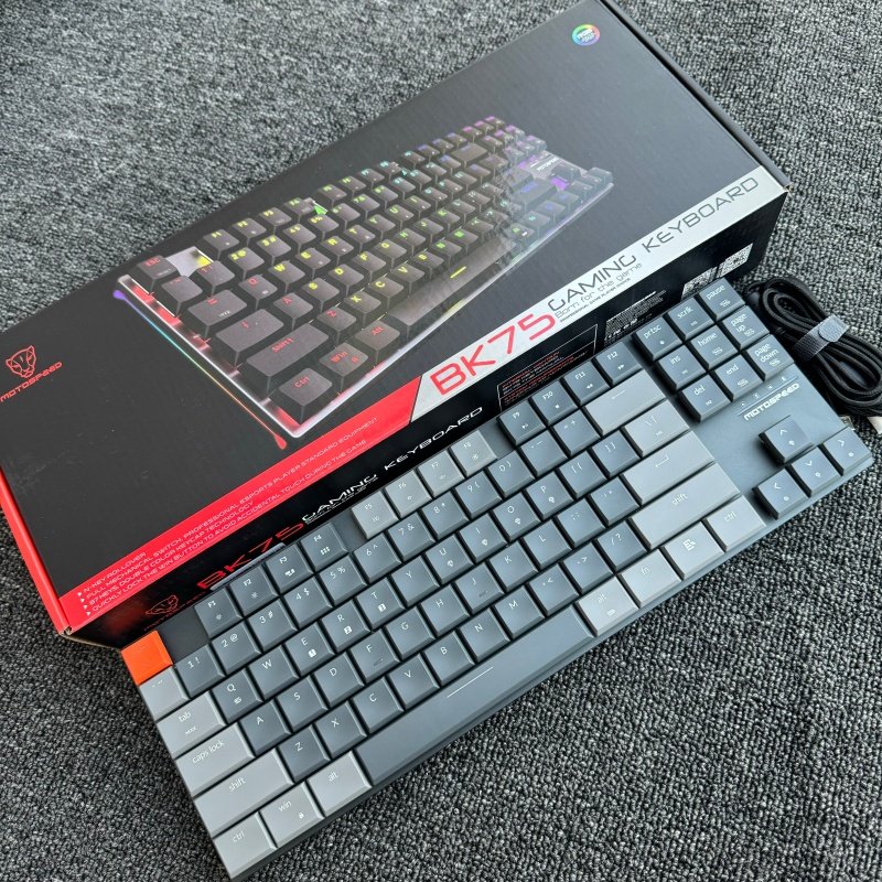 摩豹BK75超薄TTC矮轴87键机械键盘RGB背光蓝牙有线青红轴办公便携