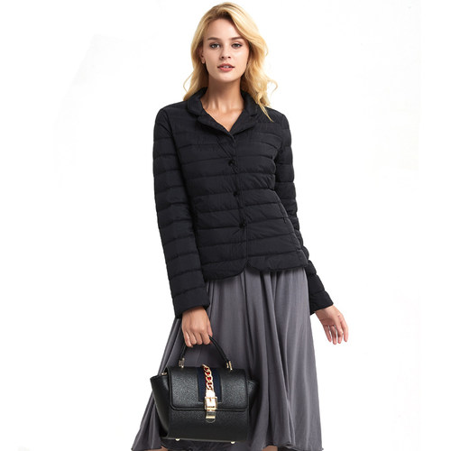 修身白鸭绒西装轻薄羽绒服轻便