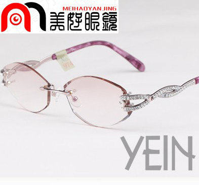 专柜正品 韩国YEIN魅影无框切边镶钻近视眼镜NO.974型号 高档女款