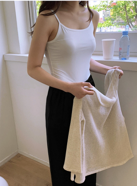 吊带背心女修身显瘦夏季大码百搭上衣外穿打底内搭紧身纯棉吊带衫