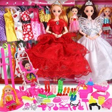 芭比娃娃套装玩具礼物衣服大礼盒儿童女孩芭比公主梦幻衣橱