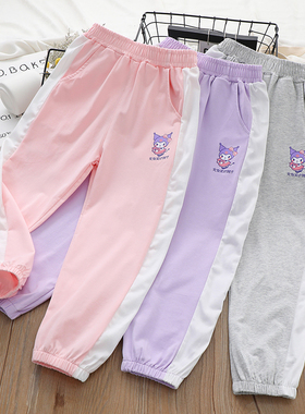 防蚊裤女童裤子夏季薄款宝宝夏装纯棉休闲运动儿童裤洛米衣服套装