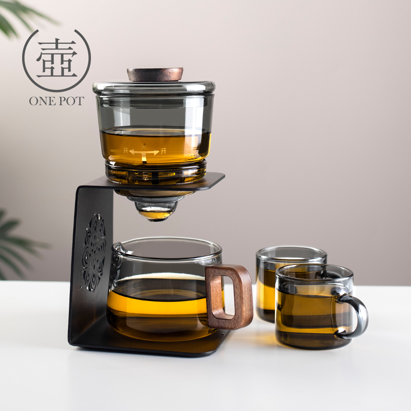 一壶 玻璃自动茶具套装新款家用功夫茶杯高档懒人泡茶专用茶具