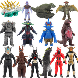 稀有怪兽小号软胶恐龙战车多拉格里破灭大蛇纳克尔星人百慕拉玩具
