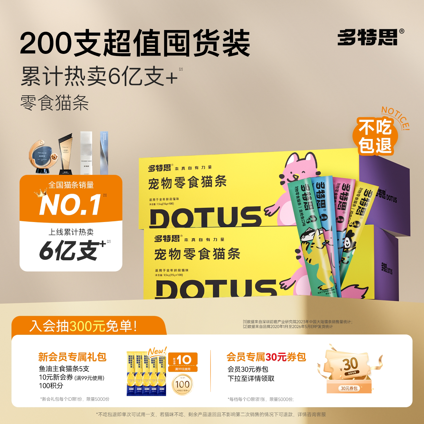 多特思200支零食猫条热销1亿+支图片