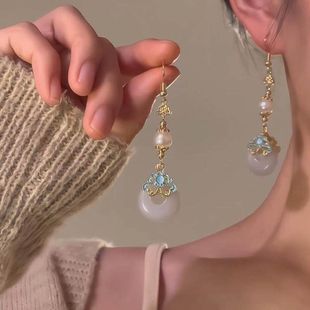 HTZS跨境古风汉服耳环秀禾服耳饰马面裙耳夹明制国风结婚耳坠女