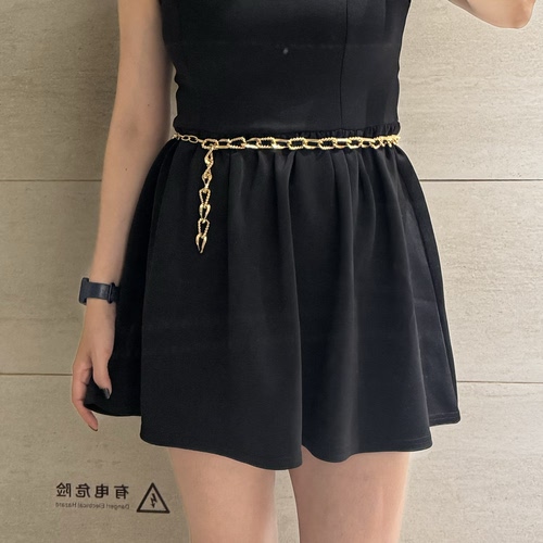 明星同款复古扭纹粗链条腰带女欧美风轻奢金属装饰腰链裙子束腰