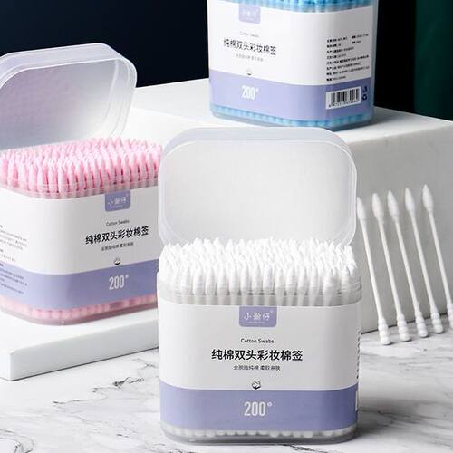 双头棉签掏耳朵化妆一次性卫生棉棒小细尖头挖耳勺木棒棉花棒专用