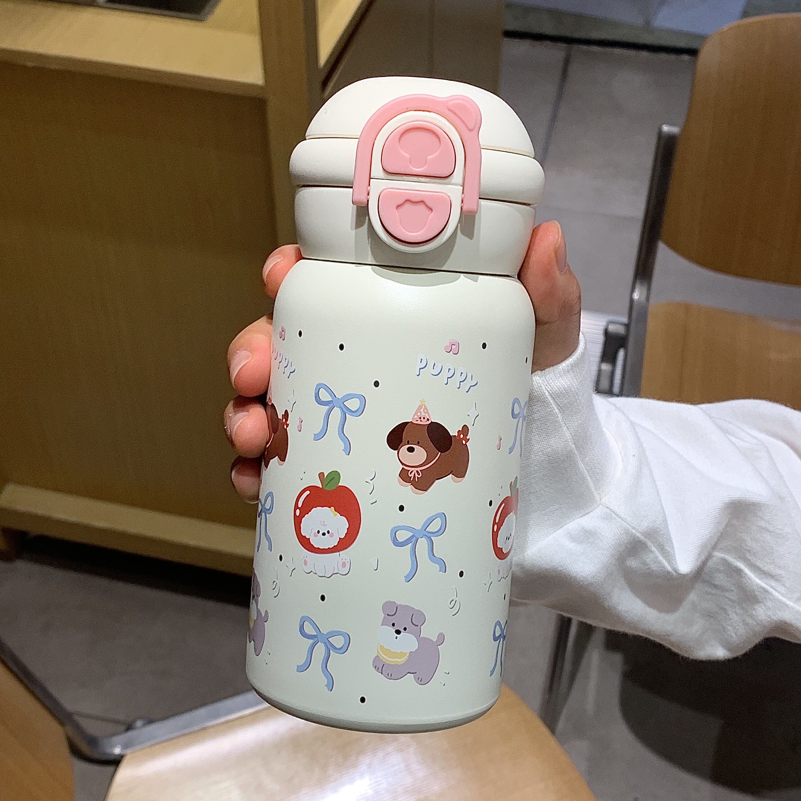 双饮保温水杯女高颜值可爱学生便携食品级304不锈钢吸管保温杯子