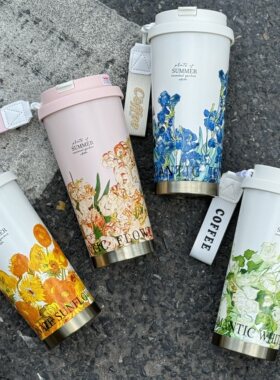 高颜值女ins风316不锈钢保温杯水杯大容量吸管学生便捷双饮咖啡杯