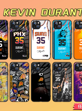 NBA太阳队杜兰特手机壳适用苹果12/14/13ProMax华为p50荣耀70Mate40小米11红米k50钢化玻璃S16篮球Iqoo10VIVO