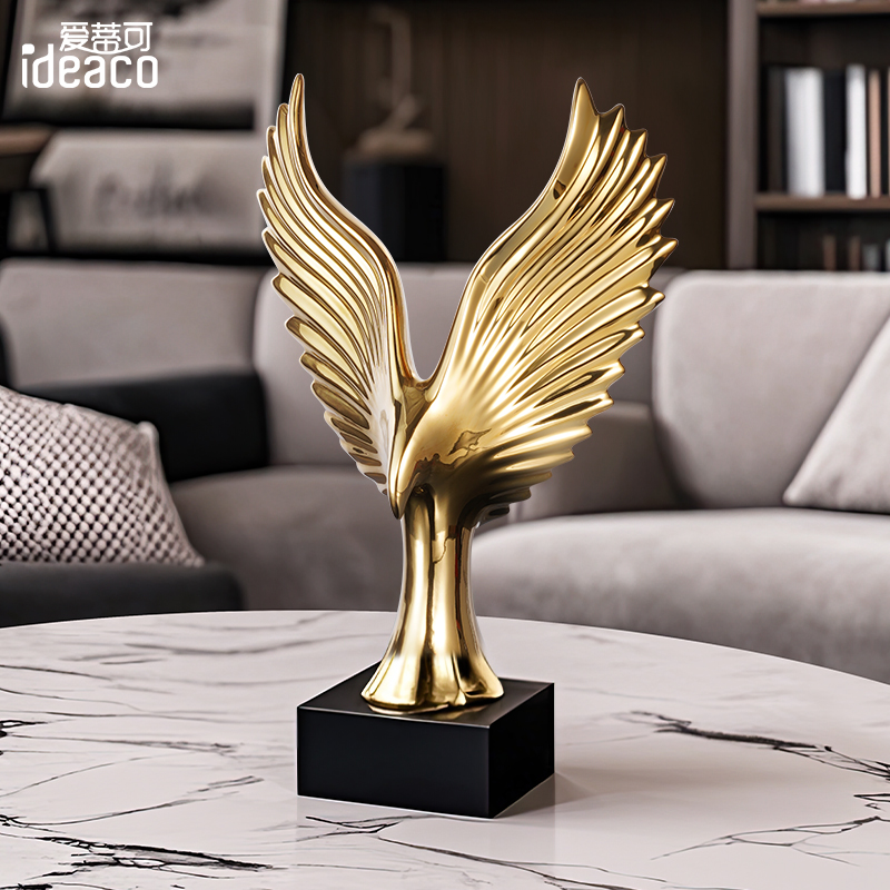 雄鹰展翅轻奢摆件招财电视柜家居装饰品陶瓷工艺品酒柜办公室摆设