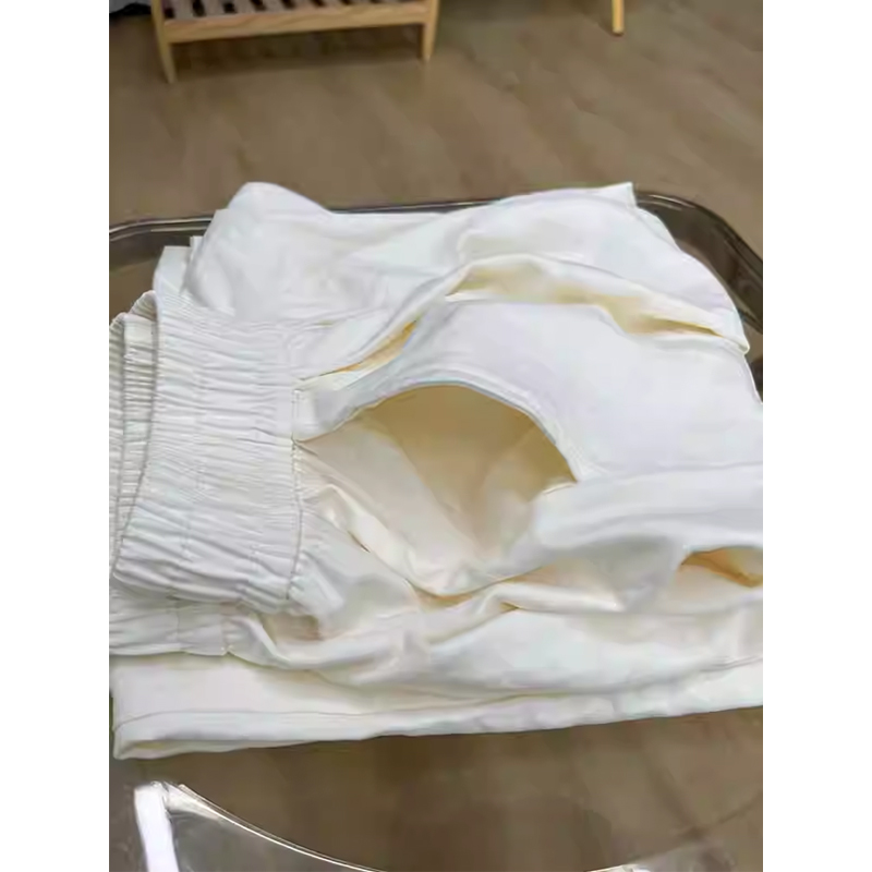 白色奶芙冰丝山本裤女夏季薄新款