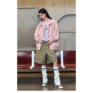 春秋痞帅外套男ins高街潮牌港风日系韩版潮流宽松夹克B143 P70图片