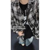 棉质磨毛格子男长袖衬衫宽松休闲青年衬衣秋装外搭褂子CS124P35，男装衬衫，电商D256-2(原A064-2)
