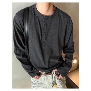 日系拼色长袖Polo衫男刺绣字母美式复古宽松半拉链卫衣ZZS148P50图片