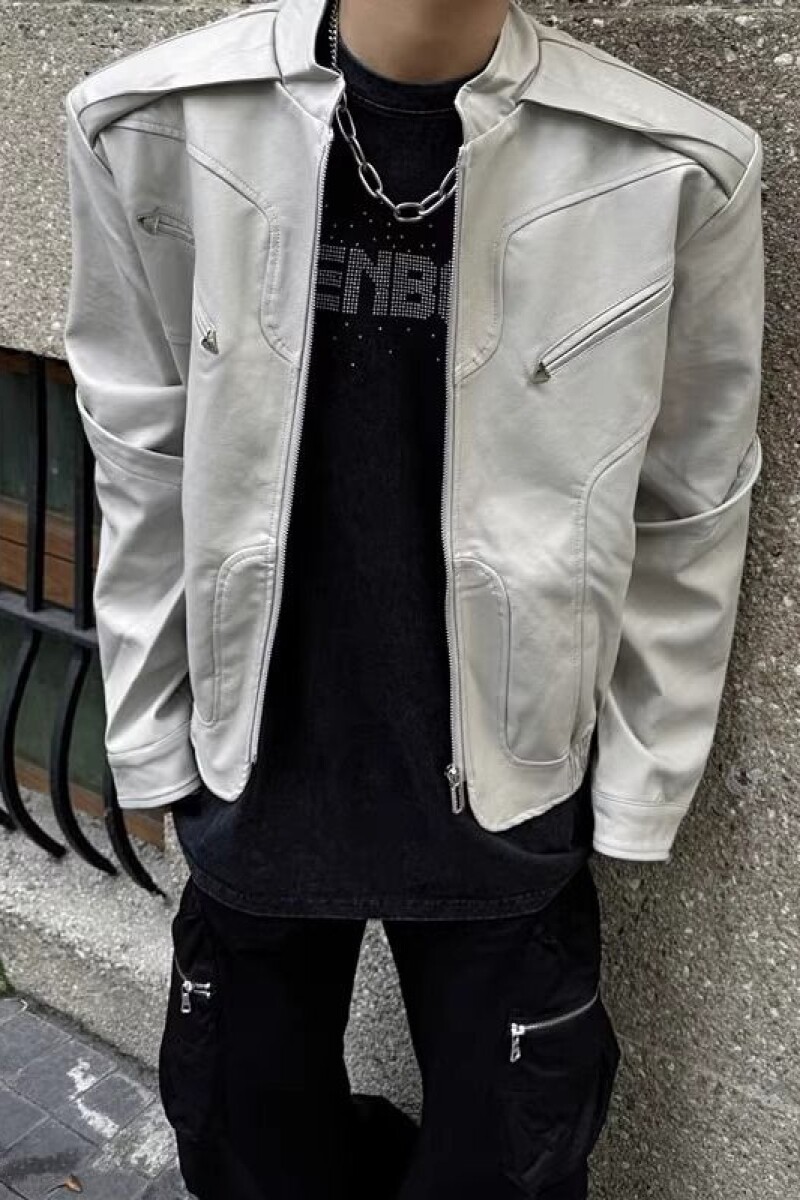 短款机车皮衣外套潮痞帅高街飞行夹克美式机车服潮NB194p75,男装夹克,电商D256-2(原A064-2)