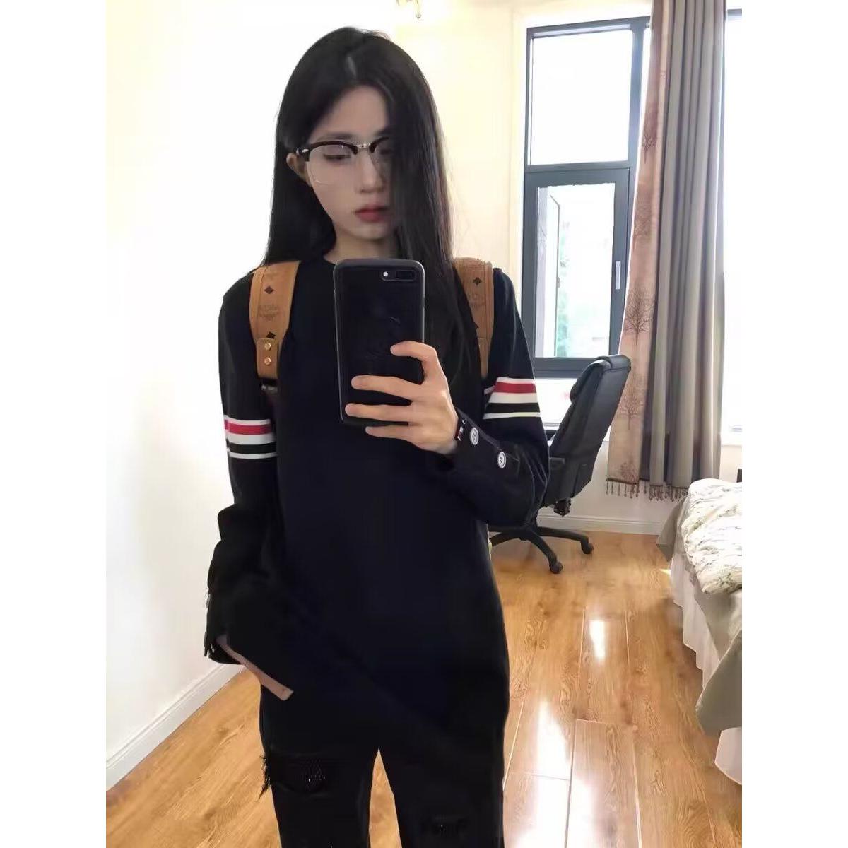 条纹休闲圆领潮流TB男女情侣装时尚百搭毛衣针织衫NB312P50,男装针织衫/毛衣,电商D256-2(原A064-2)