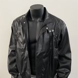 欧美街头潮流宽松机车服皮衣潮痞帅气飞行员PU皮夹克外套PJ02P65，男装皮衣，电商D256-2(原A064-2)