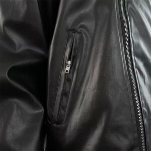 美式街头小众设计感PU皮衣高街休闲连帽斜拉链机车服夹克PJ10 P60图片