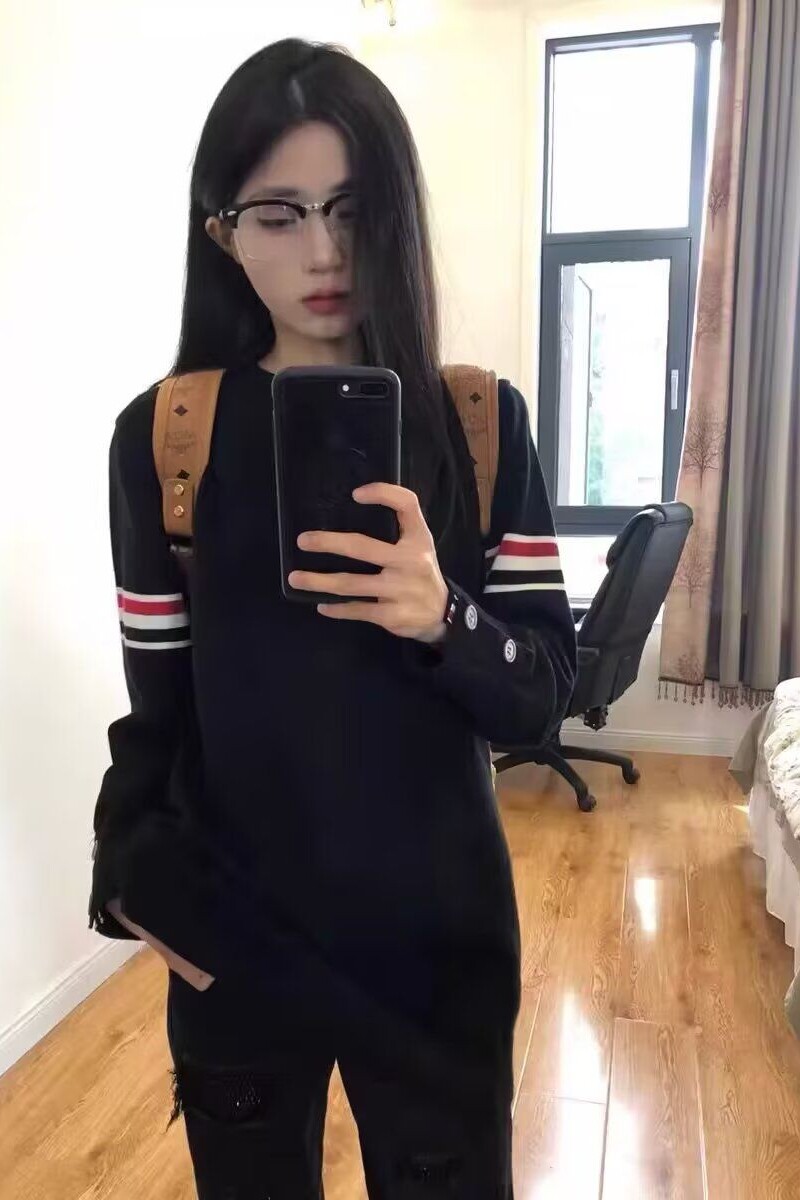 条纹休闲圆领潮流TB男女情侣装时尚百搭毛衣针织衫NB312P50,男装针织衫/毛衣,电商D256-2(原A064-2)