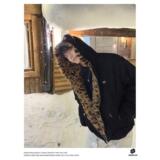 秋冬可爱兔耳保暖卫衣豹纹内里拉链连帽加绒外套NB289P105，男装棉衣，电商D256-2(原A064-2)