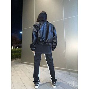 美式复古短款皮衣外套 2025冬秋款高街小个子机车皮夹克NB265 p80图片