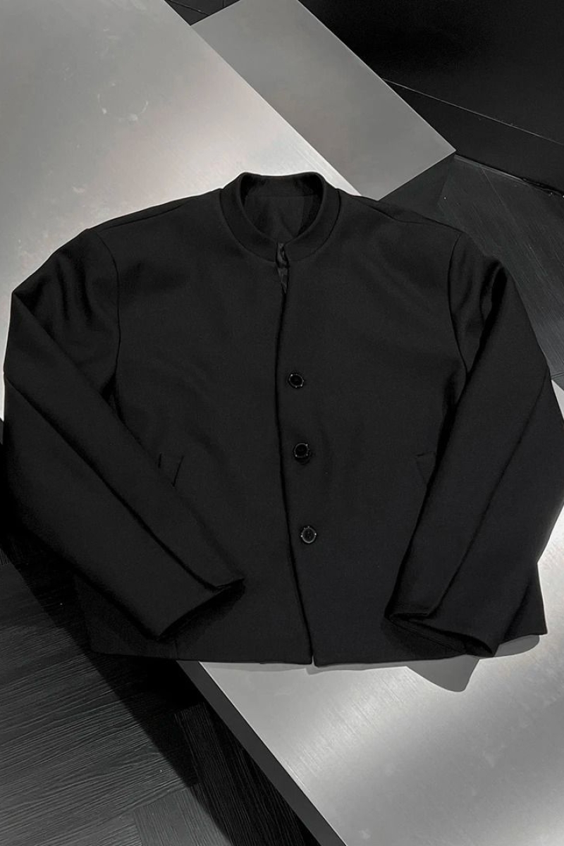 风复古新中式纽扣设计半高领西服男女廊形百搭上衣NB180p75，男装西服，电商D256-2(原A064-2)