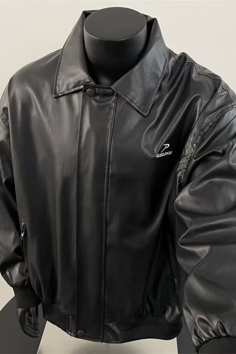 欧美街头潮流宽松机车服皮衣高级感飞行员PU皮夹克外套PJ09P60,男装皮衣,电商D256-2(原A064-2)