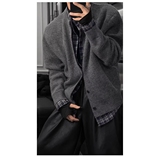 新款开衫毛衣美式复古休闲慵懒风V领针织衫男纯色外套潮NB385P75，男装针织衫/毛衣，电商D256-2(原A064-2)